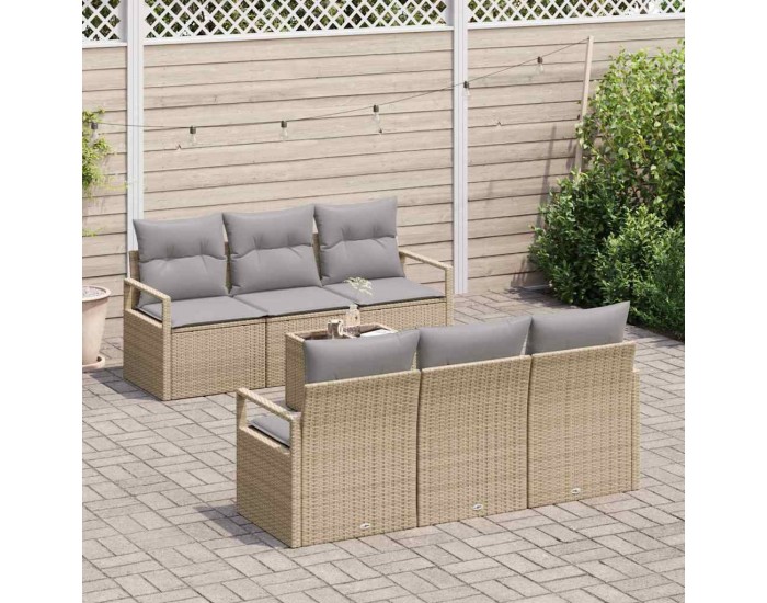 Sonata H Градински Софа Комплект 7 pcs Бежово и сиво 55 x 55 x 37 см