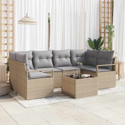 Sonata H Градински Софа Комплект 7 pcs Бежово и сиво 55 x 55 x 37 см - Canapele și bănci de grădină