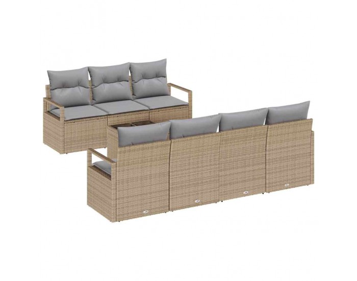 Sonata H Градински Софа Комплект 8 pcs Бежово и сиво 55 x 55 x 37 см