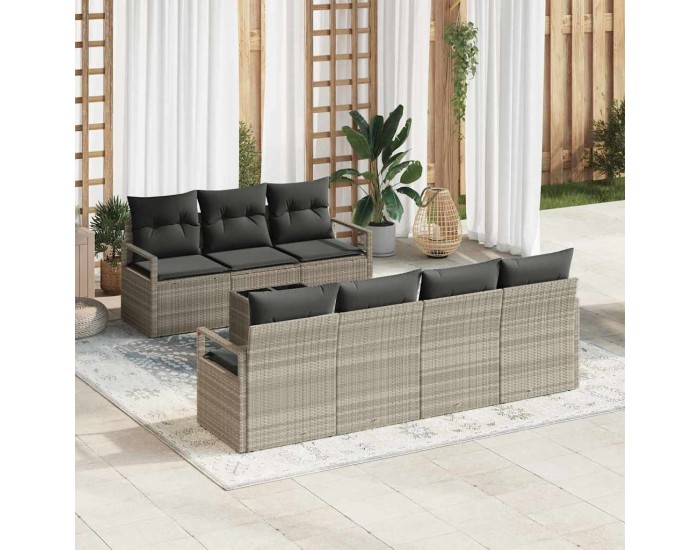 Sonata H Градински Софа Комплект 8 pcs Светлосиво 55 x 55 x 37 см