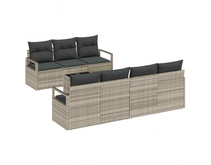 Sonata H Градински Софа Комплект 8 pcs Светлосиво 55 x 55 x 37 см