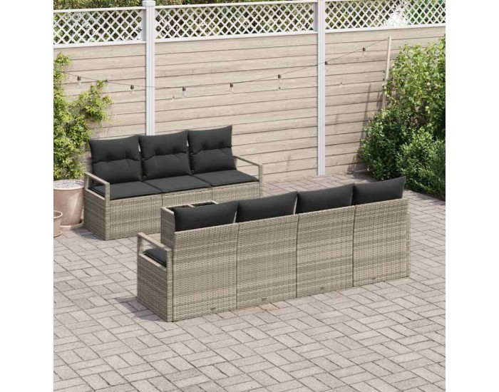 Sonata H Градински Софа Комплект 8 pcs Светлосиво 55 x 55 x 37 см
