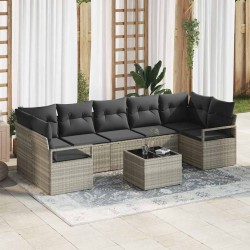 Sonata H Градински Софа Комплект 8 pcs Светлосив и тъмен сив - Canapele și bănci de grădină