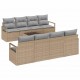Sonata H Градински Софа Комплект 7 pcs Бежово и сиво 55 x 55 x 37 см