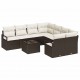 Sonata H Градински Софа Комплект 9 pcs Кафяв и Кремав 55 x 55 x 37 см
