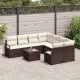 Sonata H Градински Софа Комплект 9 pcs Кафяв и Кремав 55 x 55 x 37 см
