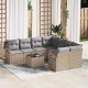 Sonata H Градински Софа Комплект 9 pcs Бежово и сиво 55 x 55 x 37 см