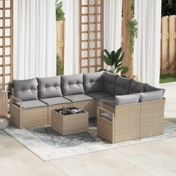 Sonata H Градински Софа Комплект 9 pcs Бежово и сиво 55 x 55 x 37 см - Canapele și bănci de grădină