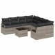 Sonata H Градински Софа Комплект 9 pcs Светло сиво и черно