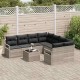 Sonata H Градински Софа Комплект 9 pcs Светло сиво и черно