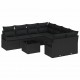 Sonata H Градински Софа Комплект 9 pcs Черно 55 x 55 x 37 см полиратан