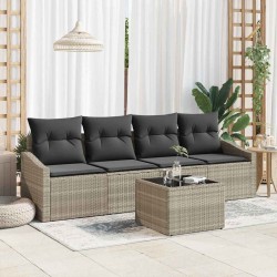 Sonata H Градински Софа Комплект 5 pcs Светлосиво 55 x 55 x 37 см - Canapele și bănci de grădină