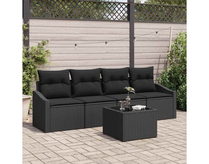 Sonata H Градински Софа Комплект 5 pcs Черно 55 x 55 x 37 см