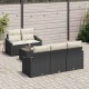 Sonata H Градински Софа Комплект 6 pcs Черен и кремав 55 x 55 x 37 см