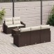 Sonata H Градински Софа Комплект 6 pcs Кафяв и Кремав 55 x 55 x 37 см
