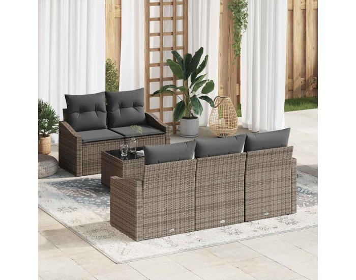 Sonata H Градински Софа Комплект с възглавница 6 pcs Сив 55 x 55 x 37 см
