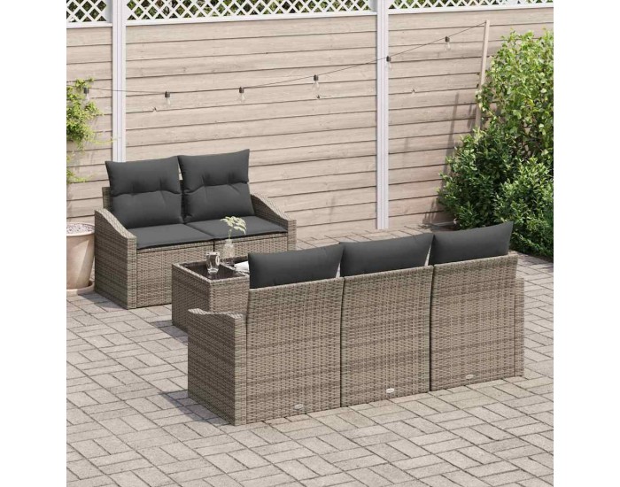 Sonata H Градински Софа Комплект с възглавница 6 pcs Сив 55 x 55 x 37 см