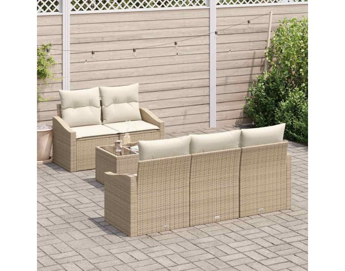 Sonata H Градински Софа Комплект 6 pcs Бежов и кремав 55 x 55 x 37 см