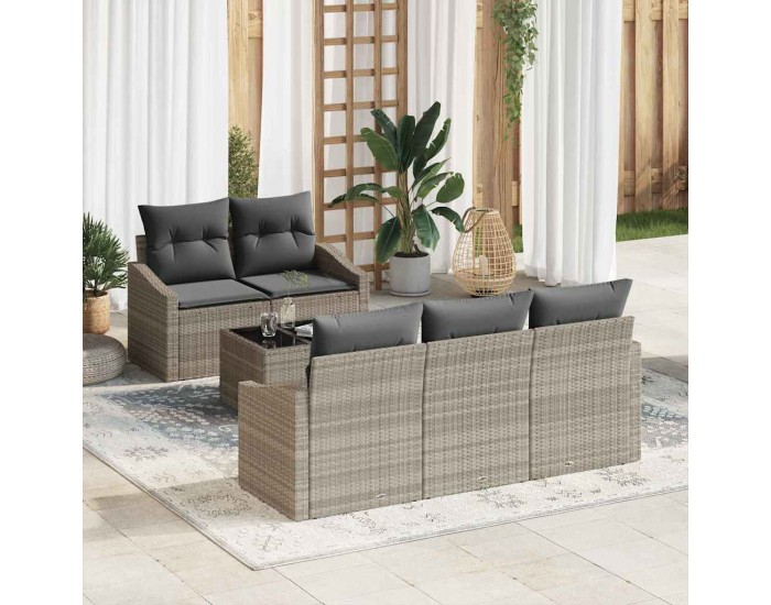 Sonata H Градински Софа Комплект 6 pcs Светлосиво 55 x 55 x 37 см
