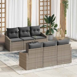 Sonata H Градински Софа Комплект с възглавница 7 pcs Сив 55 x 55 x 37 см - Canapele și bănci de grădină