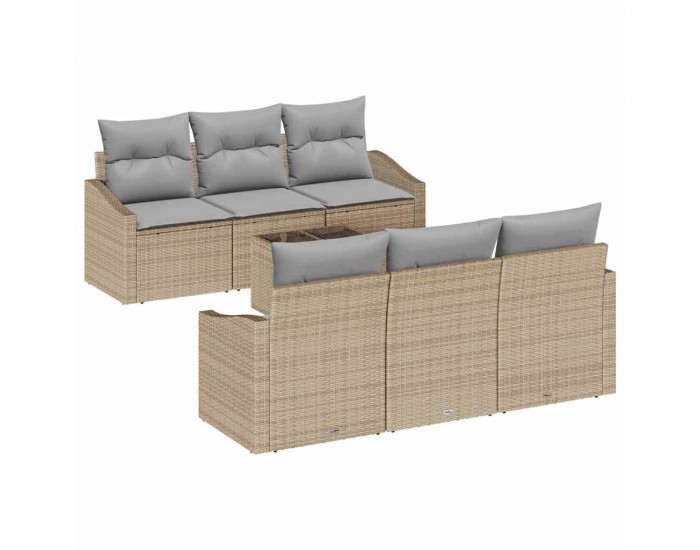 Sonata H Градински Софа Комплект с възглавница 7 pcs Бежов и Светло Сив