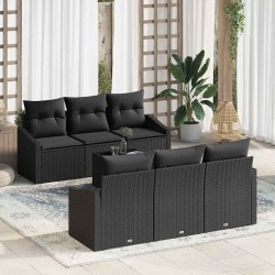 Sonata H Градински Софа Комплект 7 pcs Черно 55 x 55 x 37 см - Canapele și bănci de grădină