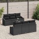 Sonata H Градински Софа Комплект 7 pcs Черно 55 x 55 x 37 см