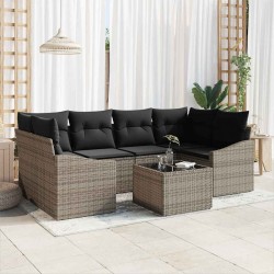 Sonata H Градински Софа Комплект с възглавница 7 pcs Сив 55 x 55 x 37 см - Canapele și bănci de grădină