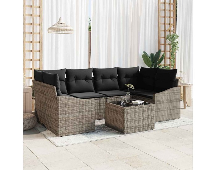 Sonata H Градински Софа Комплект с възглавница 7 pcs Сив 55 x 55 x 37 см