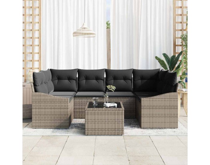 Sonata H Градински Софа Комплект с възглавница 7 pcs Сив 55 x 55 x 37 см