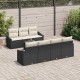 Sonata H Градински Софа Комплект 8 pcs Черен и кремав 55 x 55 x 37 см