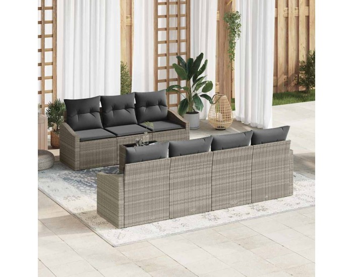 Sonata H Градински Софа Комплект 8 pcs Светлосиво 55 x 55 x 37 см