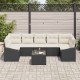 Sonata Set de canapea cu pernă Negru și Crem 55 x 55 x 37 cm poliratan