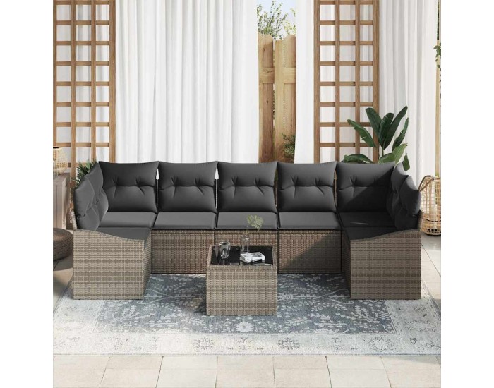 Sonata H Градински Софа Комплект с възглавница 8 pcs Сив 55 x 55 x 37 см