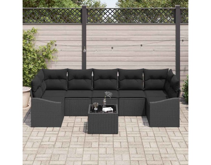 Sonata H Градински Софа Комплект 8 pcs Черно 55 x 55 x 37 см