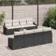 Sonata H Градински Софа Комплект 9 pcs Черен и кремав 55 x 55 x 37 см