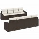 Sonata H Градински Софа Комплект 9 pcs Кафяв и Кремав 55 x 55 x 37 см