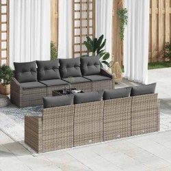 Sonata H Градински Софа Комплект с възглавница 9 pcs Сив 55 x 55 x 37 см - Canapele și bănci de grădină