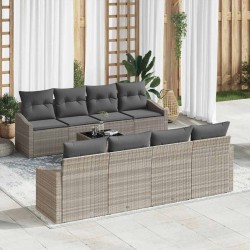 Sonata H Градински Софа Комплект 9 pcs Светлосиво 55 x 55 x 37 см - Canapele și bănci de grădină