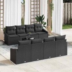 Sonata H Градински Софа Комплект 9 pcs Черно 55 x 55 x 37 см - Canapele și bănci de grădină