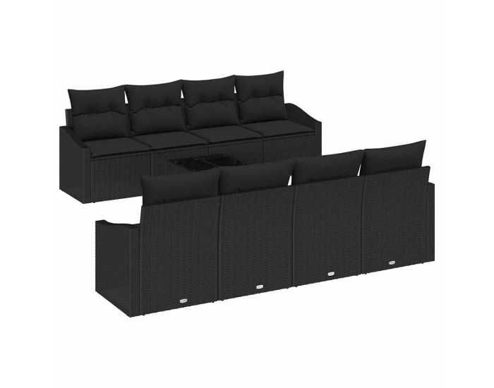 Sonata H Градински Софа Комплект 9 pcs Черно 55 x 55 x 37 см
