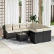 Sonata H Градински Софа Комплект 9 pcs Черен и кремав 55 x 55 x 37 см