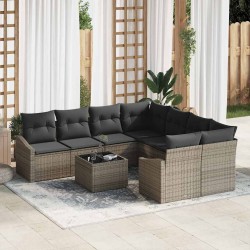 Sonata H Градински Софа Комплект с възглавница 9 pcs Сив 55 x 55 x 37 см - Canapele și bănci de grădină