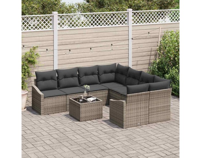 Sonata H Градински Софа Комплект с възглавница 9 pcs Сив 55 x 55 x 37 см