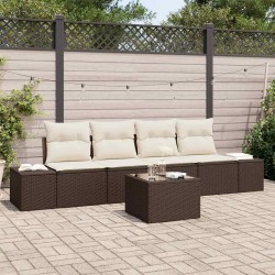 Sonata H Градински Софа Комплект 5 pcs Кафяв и Кремав 55 x 55 x 37 см - Canapele și bănci de grădină