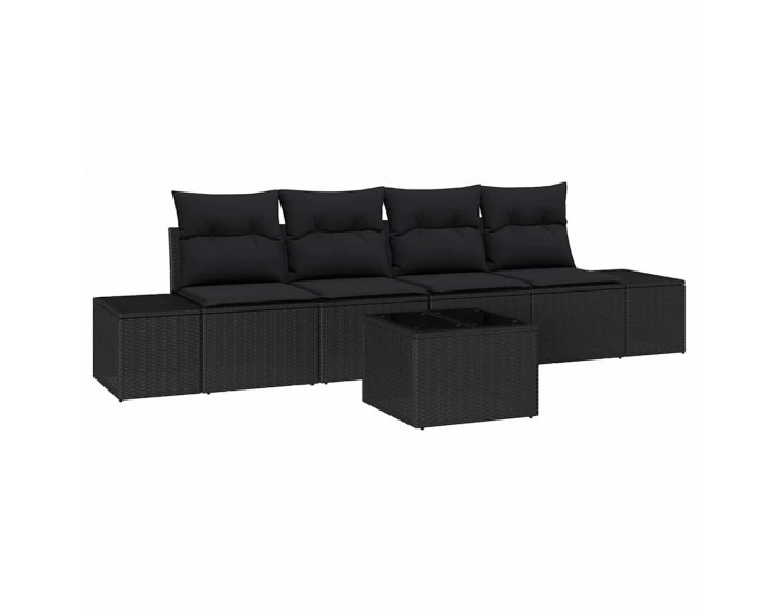 Sonata H Градински Софа Комплект 5 pcs Черно 55 x 55 x 37 см