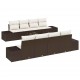 Sonata H Градински Софа Комплект 7 pcs Кафяво и кремаво 55 x 55 x 37 см