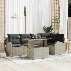 Sonata H Градински Софа Комплект 6 pcs Светлосиво 100 x 55 x 73 см - Canapele și bănci de grădină