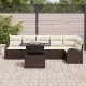 Sonata H Градински Софа Комплект 7 pcs Кафяво и кремаво 100 x 55 x 73 см