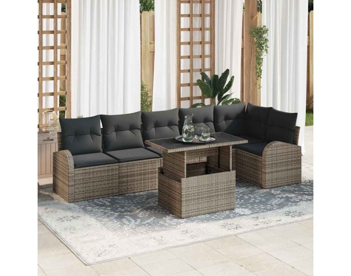 Sonata H Градински Софа Комплект 7 pcs Сив 100 x 55 x 73 см
